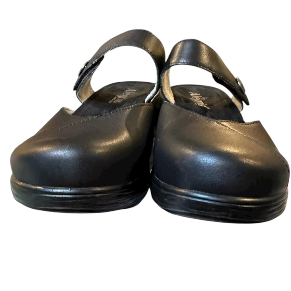 Alegria Black Leather Shoes Mules Non Marking Non-slip Clogs Size 38 US 8 - Picture 4 of 10